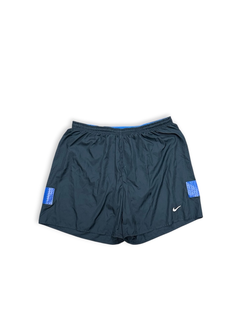 Nike Dri-FIT Men’s Athletic Shorts L Black/Blue Mesh Drawstring